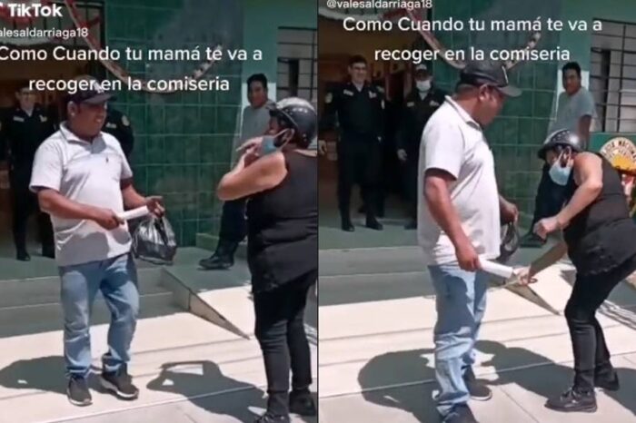 Sale de la cárcel y es recibido a cinturonazos por su mamá