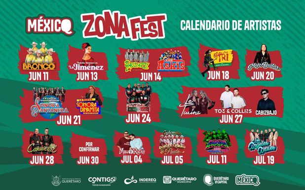 Zona Fest en Querétaro: Cartelera oficial de artistas que se presentarán por el Mundial 2026